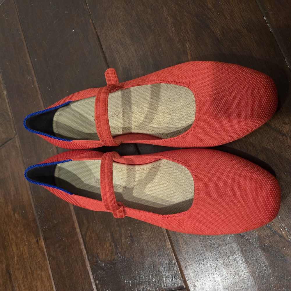 Rothy's Red Square Mary Jane Flats
